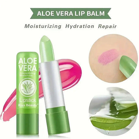 Aloe Vera Color Changing Lipstick 2pack- Long Lasting, Moisturizing