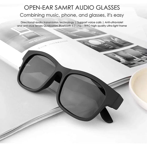 Smart Bluetooth Sunglasses with AI Voice Control, Polarized UV400 Lenses, IP7 Waterproof, and Privacy Audio