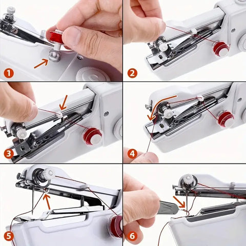 1pc Portable Handheld Sewing Machine Household Mini Electric Stitching And Patching Clothes Needlework Bag