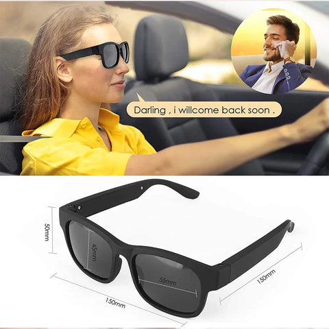 Smart Bluetooth Sunglasses with AI Voice Control, Polarized UV400 Lenses, IP7 Waterproof, and Privacy Audio