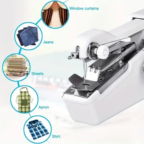 1pc Portable Handheld Sewing Machine Household Mini Electric Stitching And Patching Clothes Needlework Bag